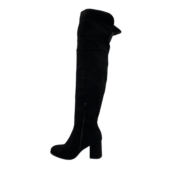 Dream Pairs 3 inch Block Heel Over The Knee Women’s Boots Size 7 Black Suede - Picture 6 of 10